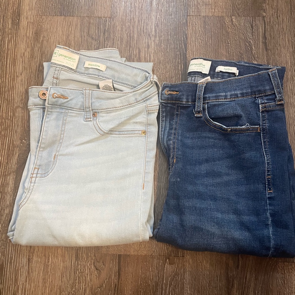 DenimCo Women's Light and Dark Blue Skinny Jeans